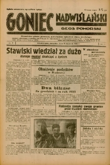 Goniec Nadwiślański: Głos Pomorski: Niezależne pismo poranne, poświęcone sprawom stanu średniego 1934.01.11 R.10 Nr7
