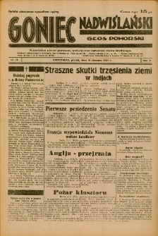 Goniec Nadwiślański: Głos Pomorski: Niezależne pismo poranne, poświęcone sprawom stanu średniego 1934.01.19 R.10 Nr14