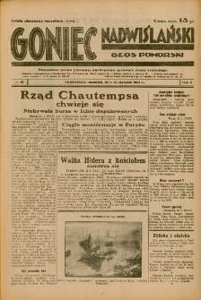 Goniec Nadwiślański: Głos Pomorski: Niezależne pismo poranne, poświęcone sprawom stanu średniego 1934.01.25 R.10 Nr19