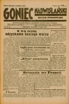 Goniec Nadwiślański: Głos Pomorski: Niezależne pismo poranne, poświęcone sprawom stanu średniego 1934.02.13 R.10 Nr34