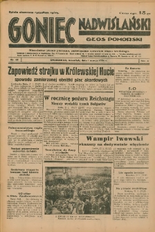 Goniec Nadwiślański: Głos Pomorski: Niezależne pismo poranne, poświęcone sprawom stanu średniego 1934.03.01 R.10 Nr48
