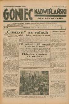 Goniec Nadwiślański: Głos Pomorski: Niezależne pismo poranne, poświęcone sprawom stanu średniego 1934.03.03 R.10 Nr50