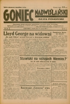 Goniec Nadwiślański: Głos Pomorski: Niezależne pismo poranne, poświęcone sprawom stanu średniego 1934.03.06 R.10 Nr52