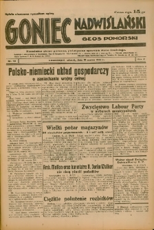 Goniec Nadwiślański: Głos Pomorski: Niezależne pismo poranne, poświęcone sprawom stanu średniego 1934.03.13 R.10 Nr58