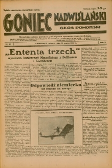 Goniec Nadwiślański: Głos Pomorski: Niezależne pismo poranne, poświęcone sprawom stanu średniego 1934.03.20 R.10 Nr64