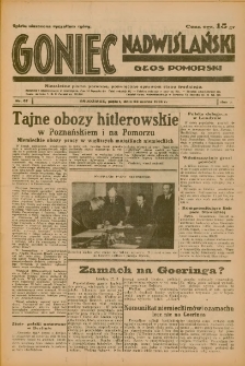 Goniec Nadwiślański: Głos Pomorski: Niezależne pismo poranne, poświęcone sprawom stanu średniego 1934.03.23 R.10 Nr67