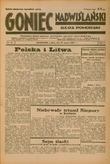 Goniec Nadwiślański: Głos Pomorski: Niezależne pismo poranne, poświęcone sprawom stanu średniego 1934.03.30 R.10 Nr73