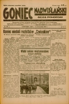 Goniec Nadwiślański: Głos Pomorski: Niezależne pismo poranne, poświęcone sprawom stanu średniego 1934.04.14 R.10 Nr85