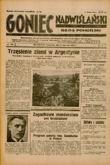 Goniec Nadwiślański: Głos Pomorski: Niezależne pismo poranne, poświęcone sprawom stanu średniego 1934.06.14 R.10 Nr133