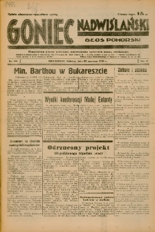 Goniec Nadwiślański: Głos Pomorski: Niezależne pismo poranne, poświęcone sprawom stanu średniego 1934.06.23 R.10 Nr141