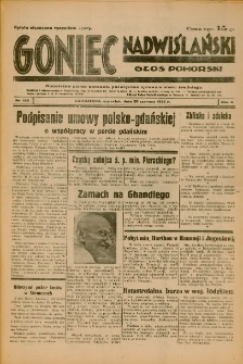 Goniec Nadwiślański: Głos Pomorski: Niezależne pismo poranne, poświęcone sprawom stanu średniego 1934.06.28 R.10 Nr145