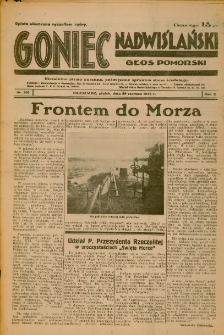 Goniec Nadwiślański: Głos Pomorski: Niezależne pismo poranne, poświęcone sprawom stanu średniego 1934.06.29 R.10 Nr146