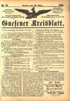 Gnesener Kreisblatt 1905.03.16 Nr22