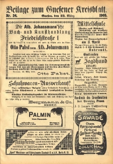 Beilage zum Gnesener Kreisblatt 1905.03.23 Nr24