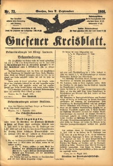 Gnesener Kreisblatt 1905.09.07 Nr72