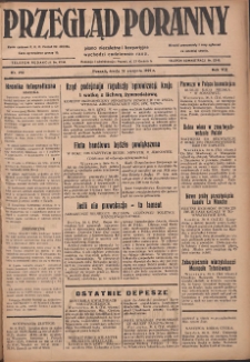 Przegląd Poranny: pismo niezależne i bezpartyjne 1927.08.31 R.7 Nr196
