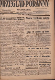 Przegląd Poranny: pismo niezależne i bezpartyjne 1927.09.09 R.7 Nr204