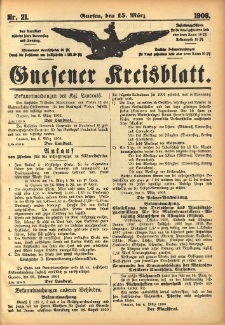 Gnesener Kreisblatt 1906.03.15 Nr21