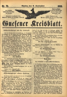 Gnesener Kreisblatt 1906.09.09 Nr72