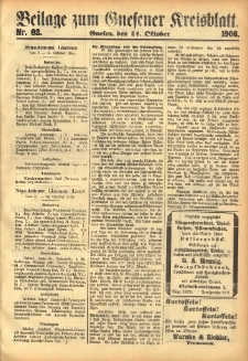 Beilage zum Gnesener Kreisblatt 1906.10.14 Nr82