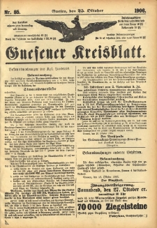 Gnesener Kreisblatt 1906.10.25 Nr85