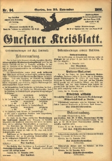 Gnesener Kreisblatt 1906.11.25 Nr94