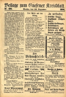 Beilage zum Gnesener Kreisblatt 1906.12.16 Nr100