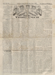 Zgoda : organ Związku Narodowego Polskiego w Stanach Zjednoczonych Północnej Ameryki. 1882.02.22 R.1 No.14