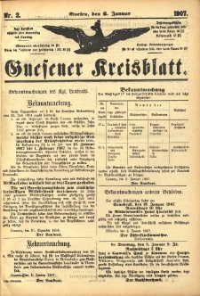 Gnesener Kreisblatt 1907.01.06 Nr2