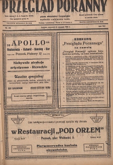 Przegląd Poranny: pismo niezależne i bezpartyjne 1928.08.30 R.8 Nr198