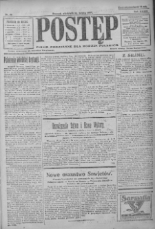 Postęp: pismo codzienne dla rodzin polskich 1922.02.19 R.33 Nr41