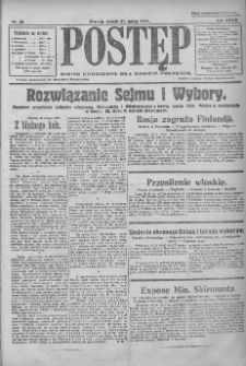 Postęp: pismo codzienne dla rodzin polskich 1922.02.21 R.33 Nr42