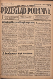 Przegląd Poranny: pismo niezależne i bezpartyjne 1922.09.20 R.2 Nr251