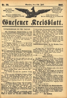 Gnesener Kreisblatt 1907.07.14 Nr56