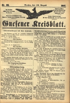 Gnesener Kreisblatt 1907.08.18 Nr66
