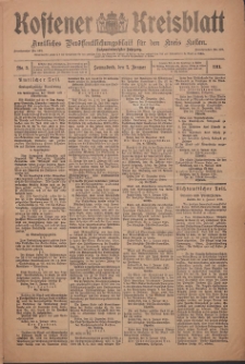 Kostener Kreisblatt: amtliches Ver&ouml;ffentlichungsblatt f&uuml;r den Kreis Kosten 1911.01.07 Jg.46 Nr3