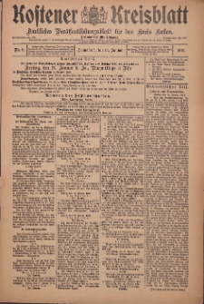Kostener Kreisblatt: amtliches Ver&ouml;ffentlichungsblatt f&uuml;r den Kreis Kosten 1911.01.14 Jg.46 Nr6