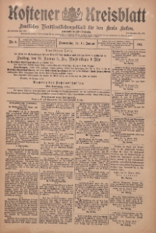 Kostener Kreisblatt: amtliches Ver&ouml;ffentlichungsblatt f&uuml;r den Kreis Kosten 1911.01.19 Jg.46 Nr8