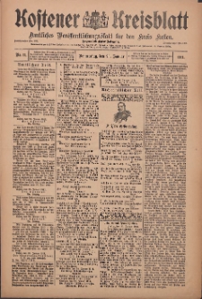 Kostener Kreisblatt: amtliches Ver&ouml;ffentlichungsblatt f&uuml;r den Kreis Kosten 1911.01.26 Jg.46 Nr11