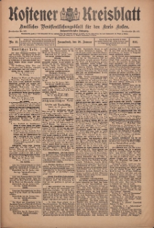 Kostener Kreisblatt: amtliches Ver&ouml;ffentlichungsblatt f&uuml;r den Kreis Kosten 1911.01.28 Jg.46 Nr12
