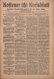 Kostener Kreisblatt: amtliches Veröffentlichungsblatt für den Kreis Kosten 1911.01.28 Jg.46 Nr12