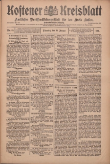 Kostener Kreisblatt: amtliches Ver&ouml;ffentlichungsblatt f&uuml;r den Kreis Kosten 1911.01.31 Jg.46 Nr13