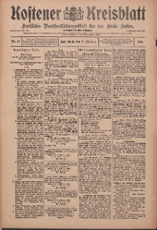 Kostener Kreisblatt: amtliches Ver&ouml;ffentlichungsblatt f&uuml;r den Kreis Kosten 1911.02.11 Jg.46 Nr18