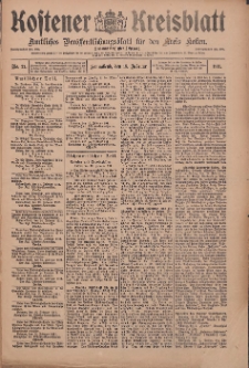 Kostener Kreisblatt: amtliches Ver&ouml;ffentlichungsblatt f&uuml;r den Kreis Kosten 1911.02.18 Jg.46 Nr21