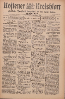 Kostener Kreisblatt: amtliches Ver&ouml;ffentlichungsblatt f&uuml;r den Kreis Kosten 1911.01.03 Jg.46 Nr23