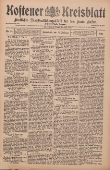 Kostener Kreisblatt: amtliches Ver&ouml;ffentlichungsblatt f&uuml;r den Kreis Kosten 1911.02.25 Jg.46 Nr24