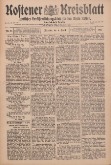Kostener Kreisblatt: amtliches Veröffentlichungsblatt für den Kreis Kosten 1911.04.04 Jg.46 Nr40