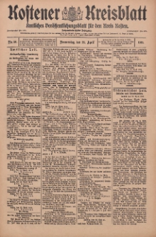 Kostener Kreisblatt: amtliches Veröffentlichungsblatt für den Kreis Kosten 1911.04.27 Jg.46 Nr50