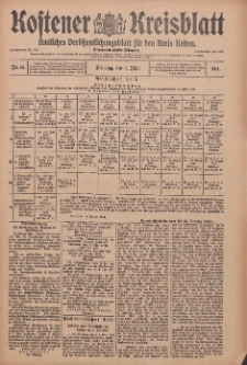 Kostener Kreisblatt: amtliches Ver&ouml;ffentlichungsblatt f&uuml;r den Kreis Kosten 1911.05.09 Jg.46 Nr55
