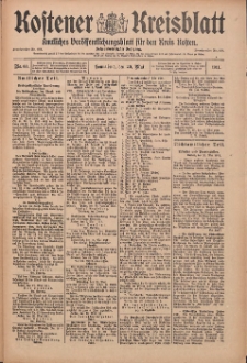 Kostener Kreisblatt: amtliches Ver&ouml;ffentlichungsblatt f&uuml;r den Kreis Kosten 1911.05.20 Jg.46 Nr60